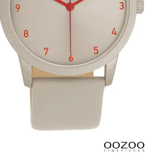 Oozoo Damen Armbanduhr Timepieces Analog Leder taupe grau UOC11170
