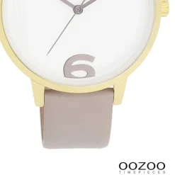 Oozoo Damen Armbanduhr Timepieces Analog Leder taupe braun UOC11236