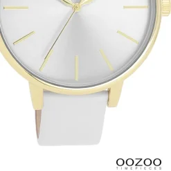Oozoo Damen Armbanduhr Timepieces Analog Leder hellgrau UOC11290