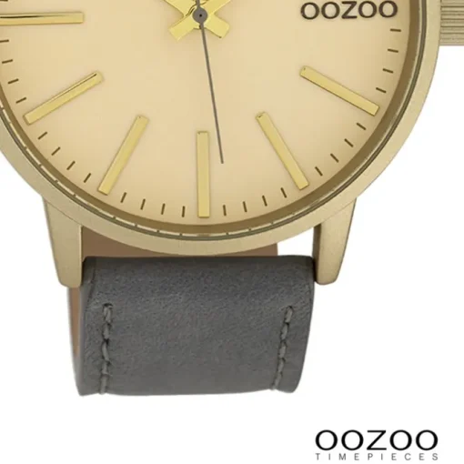 Oozoo Damen Armbanduhr Timepieces Analog Leder grau UOC10013