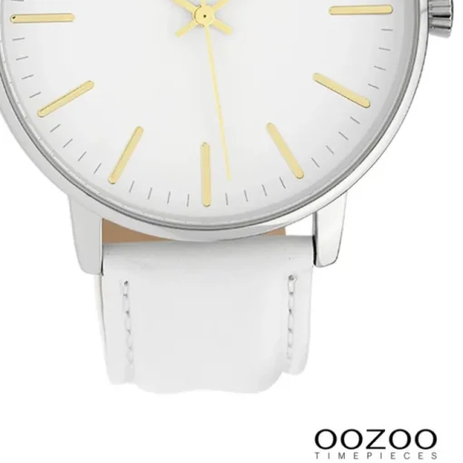 Oozoo Damen Armbanduhr Timepieces Analog Leder weiß UOC10040
