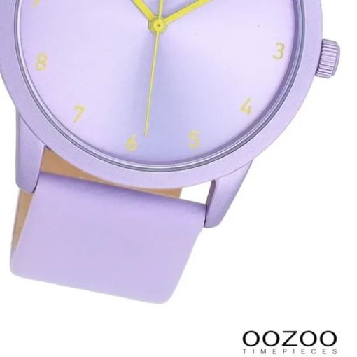 Oozoo Damen Armbanduhr Timepieces Analog Leder lila UOC11055