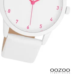 Oozoo Damen Armbanduhr Timepieces Analog Leder weiß UOC11057