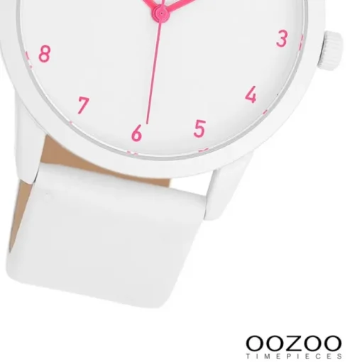 Oozoo Damen Armbanduhr Timepieces Analog Leder weiß UOC11057