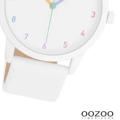 Oozoo Damen Armbanduhr Timepieces Analog Leder weiß UOC11059