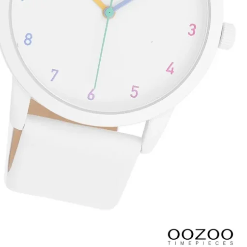 Oozoo Damen Armbanduhr Timepieces Analog Leder weiß UOC11059