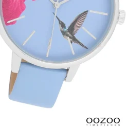 Oozoo Damen Armbanduhr Timepieces Analog Leder hellblau UOC11067