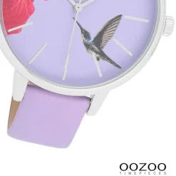 Oozoo Damen Armbanduhr Timepieces Analog Leder lila UOC11068