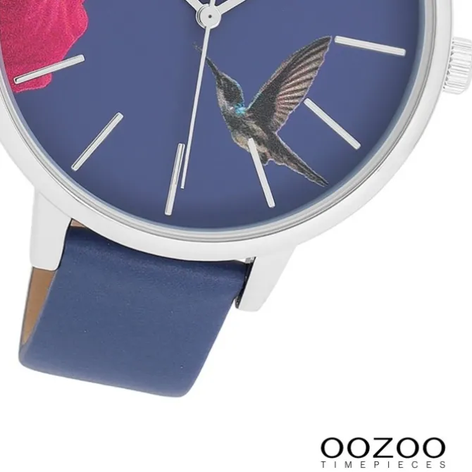 Oozoo Damen Armbanduhr Timepieces Analog Leder blau UOC11069