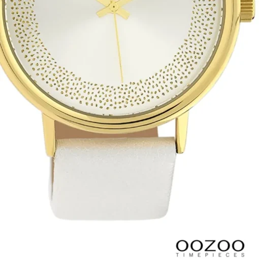 Oozoo Damen Armbanduhr Timepieces Analog Leder weiß UOC10095