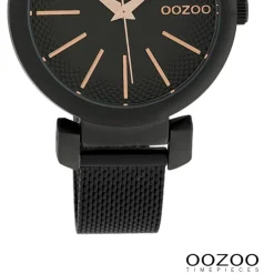 Oozoo Damen Armbanduhr Timepieces Analog Metall schwarz UOC10131