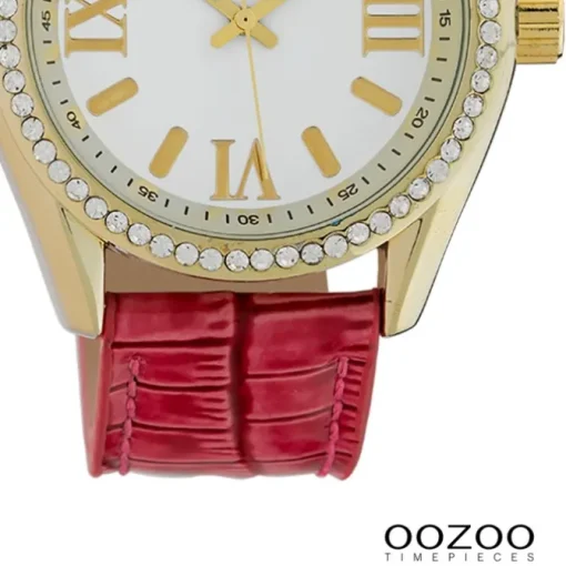 Oozoo Damen Armbanduhr Timepieces Analog Leder pink UOC10227
