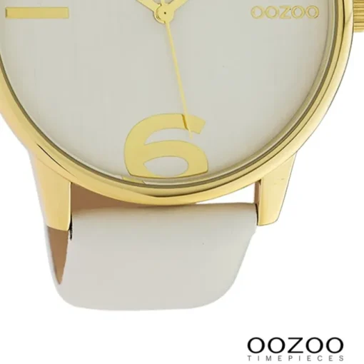 Oozoo Damen Armbanduhr Timepieces Analog Leder hellgrau UOC10370