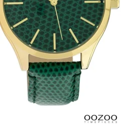 Oozoo Damen Armbanduhr Timepieces Analog Leder grün dunkelgrün UOC10432