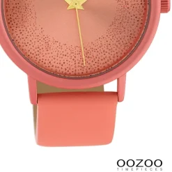 Oozoo Damen Armbanduhr Timepieces Analog Leder pfirsichrosa UOC10580