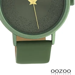 Oozoo Damen Armbanduhr Timepieces Analog Leder grün UOC10582