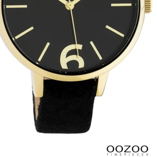 Oozoo Damen Armbanduhr Timepieces Analog Leder schwarz UOC10836