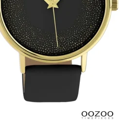 Oozoo Damen Armbanduhr Timepieces Analog Leder schwarz UOC10837
