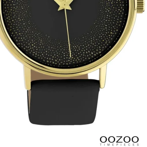 Oozoo Damen Armbanduhr Timepieces Analog Leder schwarz UOC10837