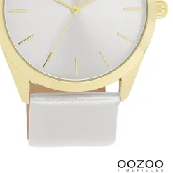 Oozoo Damen Armbanduhr Timepieces Analog Leder silber UOC11330
