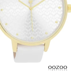 Oozoo Damen Armbanduhr Timepieces Analog Leder weiß UOC11158