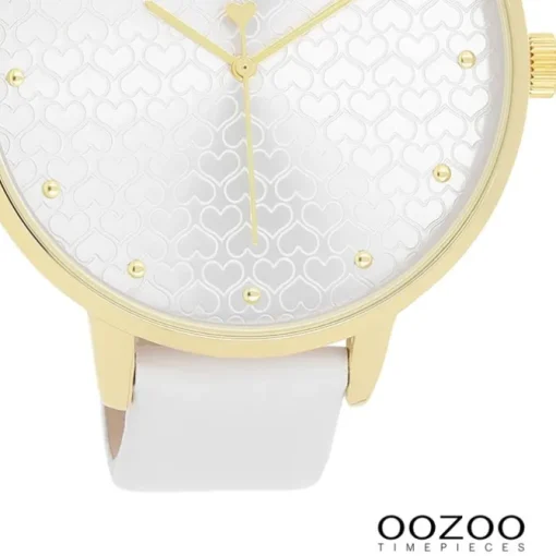 Oozoo Damen Armbanduhr Timepieces Analog Leder weiß UOC11158