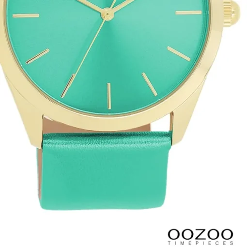 Oozoo Damen Armbanduhr Timepieces Analog Leder aquagrün UOC11339