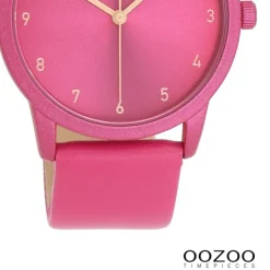 Oozoo Damen Armbanduhr Timepieces Analog Leder pink UOC11080