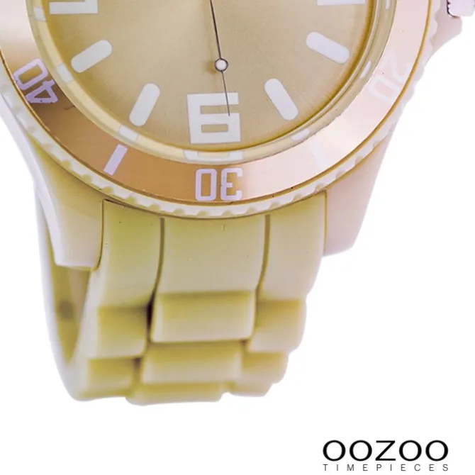 Oozoo Damen Armbanduhr Timepieces Analog Silikon beige UOC4662A