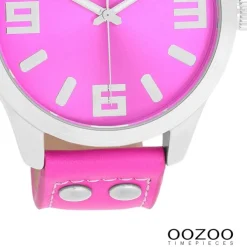 Oozoo Damen Armbanduhr Timepieces Analog Leder pink UOC1074A