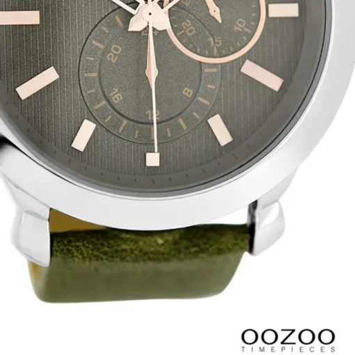 Oozoo Damen Armbanduhr Timepieces Analog Leder grün UOC6077A
