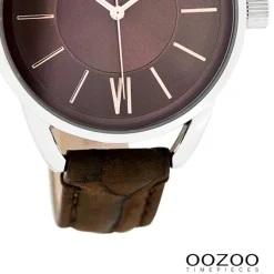 Oozoo Damen Armbanduhr Timepieces Analog Leder dunkelbraun UOC7123A