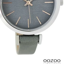 Oozoo Damen Armbanduhr Timepieces Analog Leder grau UOC9138A