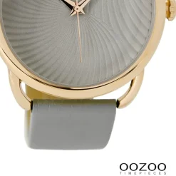 Oozoo Damen Armbanduhr Timepieces Analog Leder grau UOC9160A