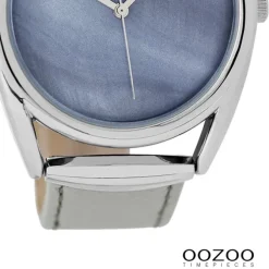 Oozoo Damen Armbanduhr Timepieces Analog Leder silber UOC9165A