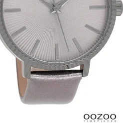 Oozoo Damen Armbanduhr Timepieces Analog Leder silber UOC9198A