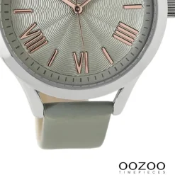 Oozoo Damen Armbanduhr Timepieces Analog Leder grau UOC9477A