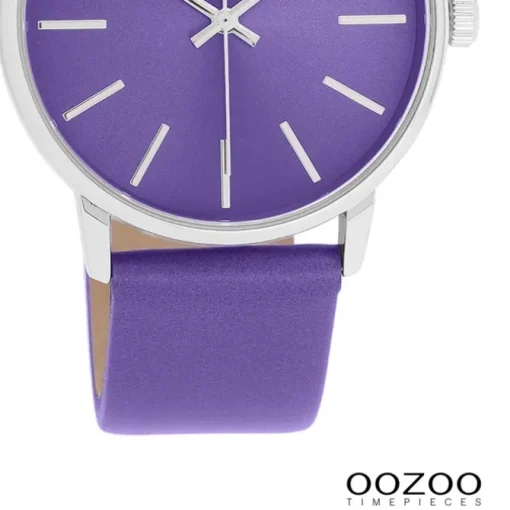 Oozoo Damen Armbanduhr Timepieces Analog Lederband lila UOC11463