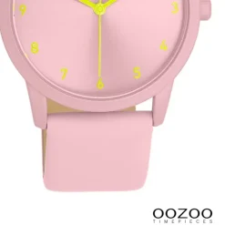 Oozoo Damen Armbanduhr Timepieces Analog Lederband hellrosa UOC11464