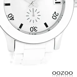Oozoo Damen Armbanduhr Timepieces Analog Plastik weiß UOC4255A