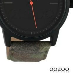 Oozoo Damen Armbanduhr Timepieces Analog Leder grün camouflage UOC10307