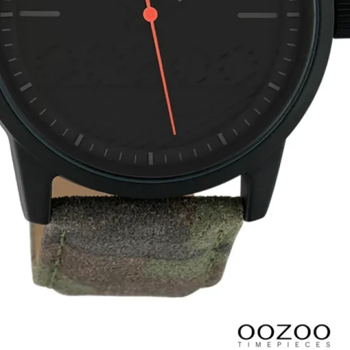 Oozoo Damen Armbanduhr Timepieces Analog Leder grün camouflage UOC10307