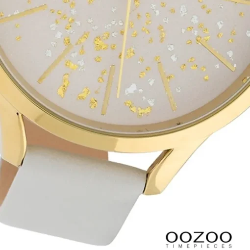 Oozoo Damen Armbanduhr Timepieces C10085 Quarzwerk Leder weiß UOC10085
