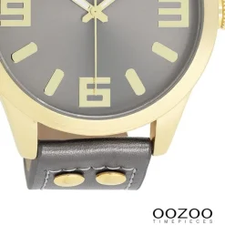 Oozoo Damen Armbanduhr Timepieces Analog Leder dunkelgrau UOC1084A