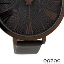 Oozoo Damen Armbanduhr Timepieces Analog Leder dunkelgrau UOC9217A