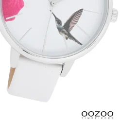 Oozoo Damen Armbanduhr Timepieces Analog Leder weiß UOC11066