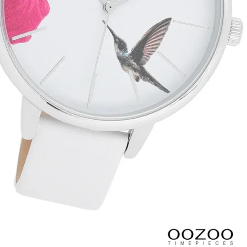 Oozoo Damen Armbanduhr Timepieces Analog Leder weiß UOC11066