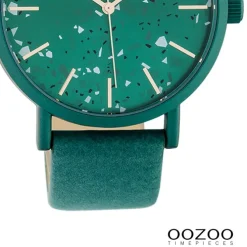 Oozoo Damen Armbanduhr Timepieces Analog Leder grün UOC10411