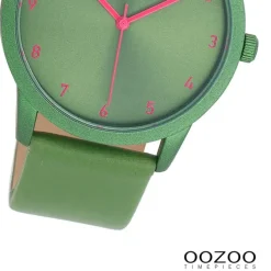 Oozoo Damen Armbanduhr Timepieces Analog Leder grün UOC11056
