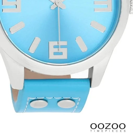 Oozoo Damen Armbanduhr Timepieces Analog Leder hellblau UOC1075A